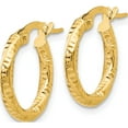 thumbnail image 2 of 14K Yellow Gold Polished And Textured Hoop Earrings (14 X 15) Made In Italy th669, 2 of 5