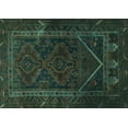thumbnail image 1 of Ahgly Company Machine Washable Indoor Rectangle Persian Turquoise Blue Traditional Area Rugs, 6' x 9', 1 of 4