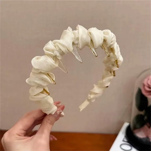 RimdGhov Vintage High Cranium Artificial Pearl Hairband, Retro High Skull Pearl Headband, Bridal Pearl Headband for Women, Korean Headband Wedding Party Accessory