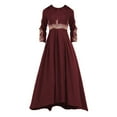 thumbnail image 1 of WTXUE Robes Maxi, Manches Longues Évasées Col Rond, 2024 Musulman Taille Haute Nationale Élégante Ajustée Grande Robe de Sol Brodée pour Femmes, Rouge Taille TG, 1 of 3