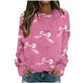 thumbnail image 2 of YueHuiYing Women's Fashionable Printed Warm Round Neck Long Sleeved Pullover Off Shoulder Sweatshirts Graphic Top, 2 of 5