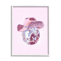 Stupell Industries Glam Pink Disco Cowgirl Beauty & Fashion Painting White Framed Art Print Wall Art, 11 x 14