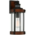 thumbnail image 2 of John Timberland Stan Industrial Outdoor Wall Light Fixture Dark Faux Wood Black Motion Sensor 15 1/2" Clear Glass for Post Exterior Barn Deck House, 2 of 7