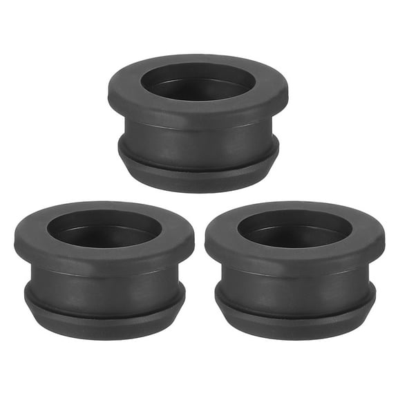 Uxcell 13/16 Rubber Grommets, 3Pcs Top Hat Grommet for Wiring Hole Plugs, Black