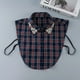 thumbnail image 3 of Cuello desmontable con pedrería a cuadros rojos | Blusa tipo pichi con cuello de camisa falso | Añade un toque festivo a las blusas de mujer | Ideal para fiestas, oficina y hogar, 3 of 3