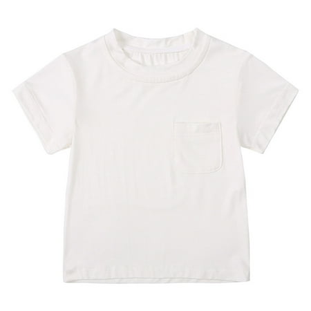 

Summer Toddler Boys Girls Short Sleeve Solid Prints T Shirt Tops Clothes T Shirts for Baby Boys Clothes
