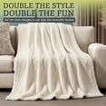 thumbnail image 2 of Sacred Thread Fleece Blanket South Western, Reversible Mexican, Vibrant Aztec Blankets and Throws for Aztec Decor for Home (Coffee Flannel / Sherpa) (Full (60''x80''), 2 of 9