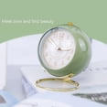 thumbnail image 2 of 3.5Inch Metal Alarm Clock Round Desktop Quartz Clock Bedside Decoration Gray green, 2 of 8