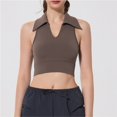 thumbnail image 6 of Youmylove Comfort Womens Tops Workout Crop Tops Collared Sleeveless Tank Top Athletic Golf Polo Shirts Exercise Gym Yoga Tops Trendy Vacation Clothes, 6 of 6