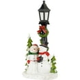 thumbnail image 5 of Northlight Glittered Snow Couple Under Lighted Street Lamp Christmas Decoration - 14", 5 of 8