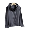 thumbnail image 4 of Chaqueta ligera con capucha y cremallera completa para hombre, con protección solar UPF 50+, manga larga, resistente al sol, para pesca, senderismo, exteriores, gris oscuro, L, 4 of 14
