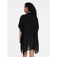 thumbnail image 4 of Time and Tru Women's Button Down Cover-Up, Black Soot, Sizes 2XL/3XL, 4 of 6