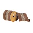 thumbnail image 1 of Vickerman Q181417 4 in. x 10 Yards Chocolate Dupioni Ribbon Gold Center, 1 of 1