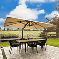 thumbnail image 3 of PURPLE LEAF 10' X 13' Large Windproof Rectangle Outdoor Cantilever Umbrella, Aluminum Offset Umbrella with 360°Rotation & Tilt Adjustable for Patio Garden Pool,Beige, 3 of 12