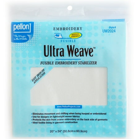 Pellon Ultra Weave Fusible Embroidery Stabilizer-White 20"X24