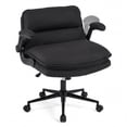 thumbnail image 1 of Gymax Chaise Croisée sur Roulettes avec Accoudoirs Relevables Hauteur Réglable Dossier Grand Gris, 1 of 10
