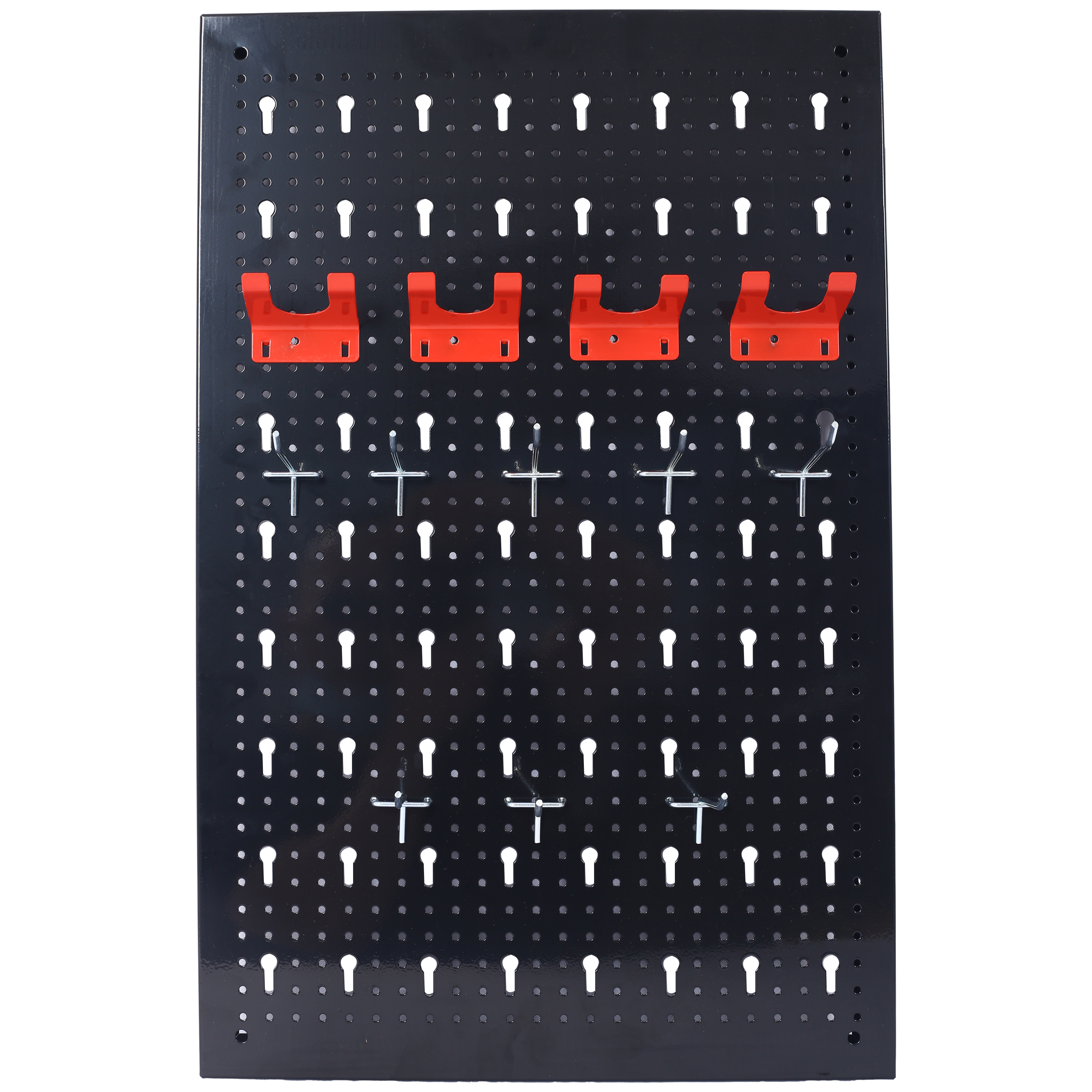 Pegboard Wall Organizer, 4Ft Metal Garage Pegboard Tool Organizer W/3 Pegboards, Drill Bit Rack, Wrench Rack, Hooks Accessories, Wall-Mounted Tool Storage Pegboard For Workshop Warehouse, Black Black
