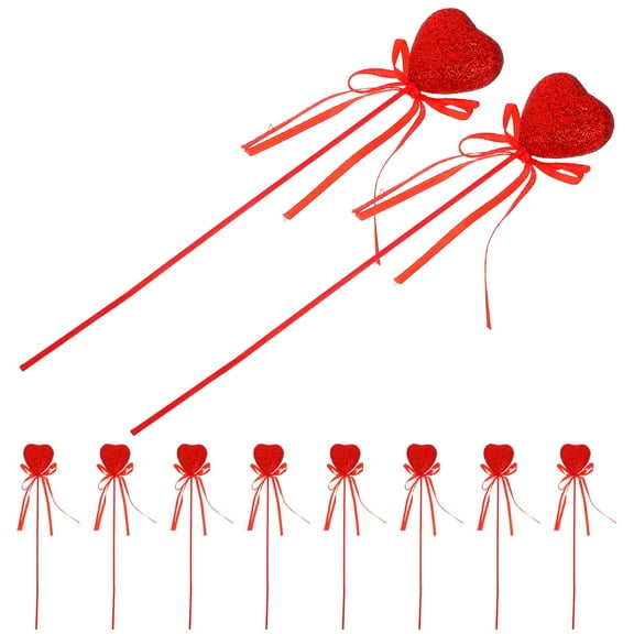 COSMOBETTY Heart Picks Red Foam For Valentine S Day Ornaments 10Pcs 8.3X1.6X0.7In