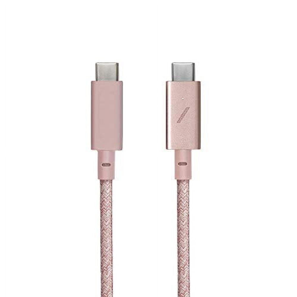 Native Union Belt Cable Pro - 100W USB Type C - 8ft Ultra-Strong Charging Cable for Laptop (Rose)