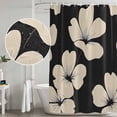 thumbnail image 4 of Beige Floral Silhouette Shower Curtain Set - 48" x 72" Washable Bathtub Curtain with 12 Hooks, Farmhouse Vintage Flowers Waterproof Fabric Stall Shower Curtains for Bathroom/Bathtub Décor, 4 of 6