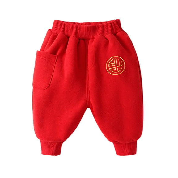 PINQI Baby Fall Leggings Kids Toddler Baby Boys Girls New Year Print Winter Pants Trousers Tang Pants Children Sports Leggings