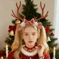 thumbnail image 5 of Gumesh Christmas Reindeer Antler Headband with Oversized Bow, Cute Festival Hair Band for Women, Christmas Party Photo Props for Kids & Adults, 5 of 6