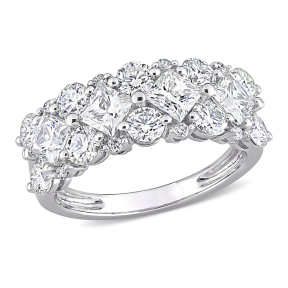 Everly Women's Created Moissanite and Diamond 10k White Gold Ring
