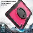 thumbnail image 3 of for Samsung Galaxy Tab S11 Ultra Case 14.6 inch, 360 Rotating Shockproof Cover with Stand, Handle, Shoulder Strap (SM-X930/X936B), Rose Panel, 3 of 7