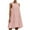 Pink, variant on Diufon Trendy Dresses for Women Round Neck Sleeveless Dress Summer Solid Color Pleated Dress