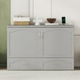 thumbnail image 6 of Harper & Bright Designs Queen Size Murphy Bed Wall Bed with Storage Drawers, Wood Murphy Bed Chest with Sockets & USB Ports, Pulley Structure Design, Gray, 6 of 12