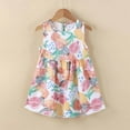 thumbnail image 2 of Loopsun Toddler Girls Dress, Summer Toddler Girls Sleeveless Print Flying Sleeve Dress, 2 of 5
