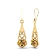 thumbnail image 2 of 7X5MM Oval Citrine 925 Sterling Silver Gold Vermeil Celtic Dangle Drop Valentines Day Gifts Women Earrings, 2 of 4
