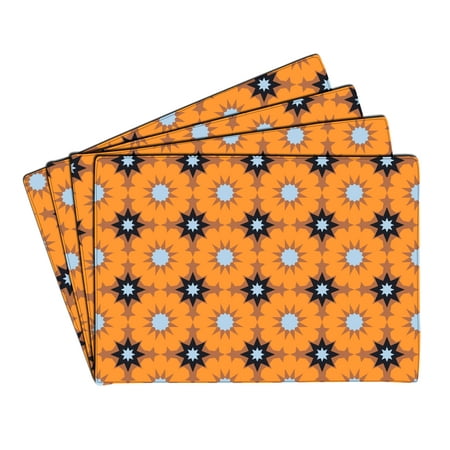 

eloria Toseed Layout Printed Table Heat Resistant Placemats Dining Table Mats Cotton Canvas Set of 4 16 x18 Inch