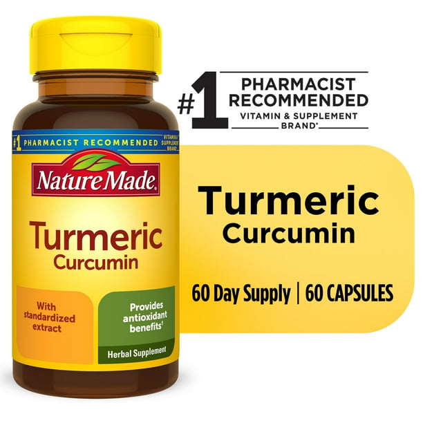 Nature Made Turmeric Curcumin 500 mg Capsules, Herbal Supplement, 60 Count