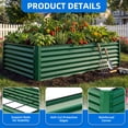 thumbnail image 4 of Dextrus 8x4x3ft Galvanized Metal Raised Garden Bed with Gloves, Support Rod & Rubber Edge for Outdoor Plants Veggies, Green, 4 of 6