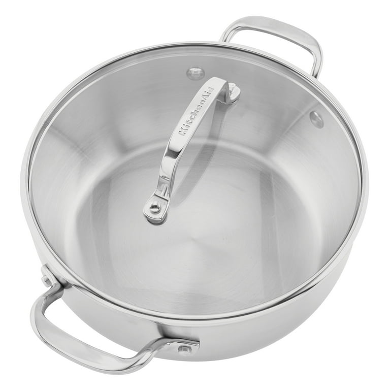 KitchenAid 3-Ply Base Stainless Steel Stockpot with Lid, 8-Quart