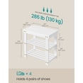 thumbnail image 6 of SONGMICS Shoe Rack Bench, 3-Tier Bamboo Shoe Storage Organizer, Entryway Bench, Holds Up to 286 lb, 11.3 x 19.7 x 17.8 Inches, for Entryway Bathroom Bedroom, Cloud White, 6 of 6