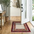 thumbnail image 2 of ODIKA Bathroom Interlocking Way Mosaic Bordered Geometric Stairs Hallway for Entryway, Kitchen, Laundry Room, Stain Resistant Thin Throw, 2 of 7