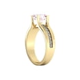 thumbnail image 3 of 14K Yellow Gold 2.20 CT natural peach/pink VS Morganite Ring with Diamonds Bridge Vintage Promise, 3 of 4