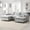 Medium Grey, variant on 86.5'' Convertible Sectional Sofa with Ottoman, Modern Chenille Fabric Upholstered Sectional Sofa with Storage Pockets, 2 PIC Free Combination, 5 Seat U Shaped Sleeper Couch Set