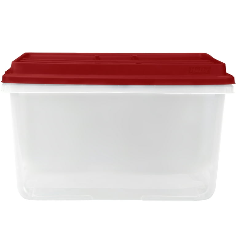 Hefty 72qt Hi-Rise Storage Box with Red Lid