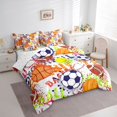 thumbnail image 3 of Homewish Basketball Soccer Football Twin Bedding Sets 7-Piece for Kids Teens Adults,Sport Gamer Bedding Comforter Set Microfiber,Graffiti Splash Breathable Sheet Sets,Breathable Home Decor, 3 of 8