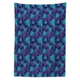 thumbnail image 3 of Ambesonne Tropical Tablecloth Rectangular Table Cover, Floral Leaf Dark Night, 60"x84", Purple and Aqua, 3 of 4