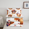 thumbnail image 5 of Manfei Cute Highland Cow Twin Comforter Sets,American Flag Bowtie Bedding Set,Brown,Light Gray Reversible,2pcs,1 Comforter and 1 Pillowcase, 5 of 7