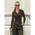 thumbnail image 3 of MOYIKO Polo Button Down Collared Long Sleeve Shirts for Women V Neck Women Shirts Tops,Size S-XXL, 3 of 8