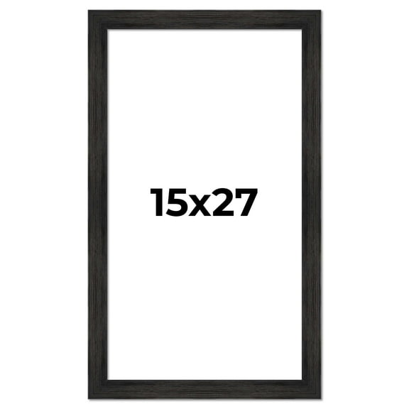 15x27 Frame Black Rustic Barnwood Solid Wood Picture Frame | 1.5 Inch Moulding Width | Includes UV