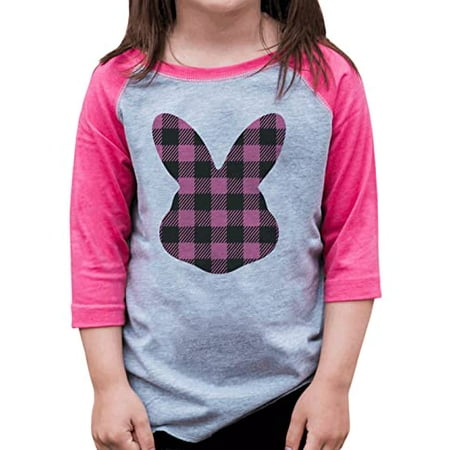 

7 ate 9 Apparel Kids Happy Easter Shirts - Plaid Bunny Pink Shirt 5T
