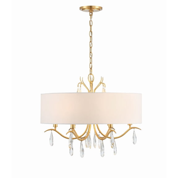 Crystorama Rollins 6 Light Antique Gold Chandelier - 24"W x 20"H