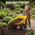 thumbnail image 4 of Danolapsi Garden Wheelbarrow Cart with Dual Wheels and Built-in Stand, Heavy-Duty Utility Cart for Home, Yard, and Garden, 4 of 6