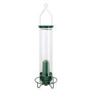 Droll Yankees Squirrel Proof Bird Feeders for Outdoors - YF-M - Flipper, Collapsible Perches, 5-Pound Seed Capacity, Green